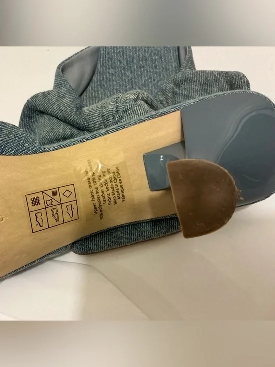 Jeffrey Campbell Light Blue Knotted Denim Mules size 9 - Picture 6 of 9